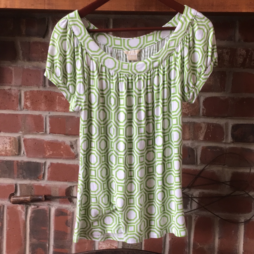 EUC Michael Kors octagon geometric print top